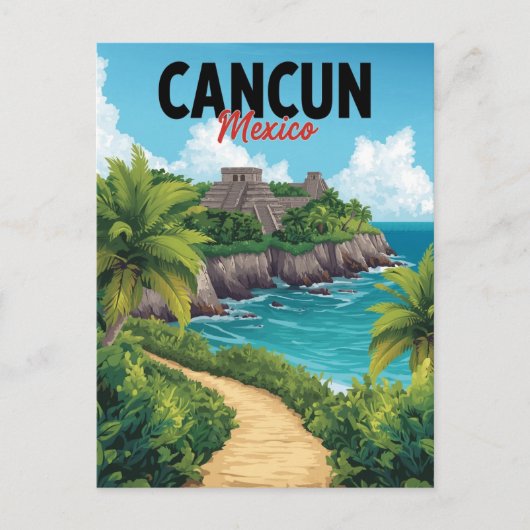 Cancun Mexico Chichen Itza Beach Vaca Briefkaart (Voorkant)