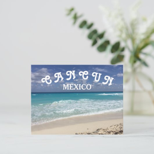 Cancun Mexico Clear Water Caribbean Beach Briefkaart (Staand voorkant)