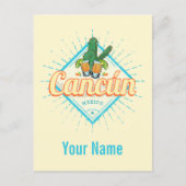 Cancun Mexico Dancing Cactus  Tequila Feestdagenkaart (Voorkant)