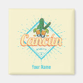 Cancun Mexico Dancing Cactus  Tequila Magneet (Voorkant)