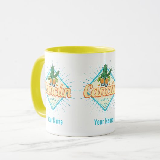 Cancun Mexico Dancing Cactus  Tequila Mok (Voorkant links)