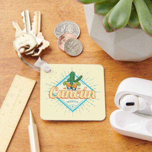 Cancun Mexico Dancing Cactus  Tequila Sleutelhanger (Bureau)