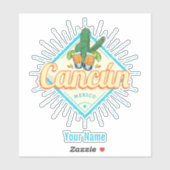 Cancun Mexico Dancing Cactus  Tequila Sticker (Vel)