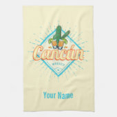 Cancun Mexico Dancing Cactus  Tequila Theedoek (Verticaal)