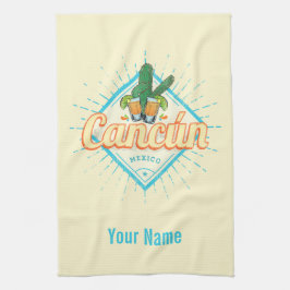 Cancun Mexico Dansende Cactus Vintage Tequila Theedoek