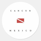Cancun Mexico duikvlag Ronde Sticker (Voorkant)