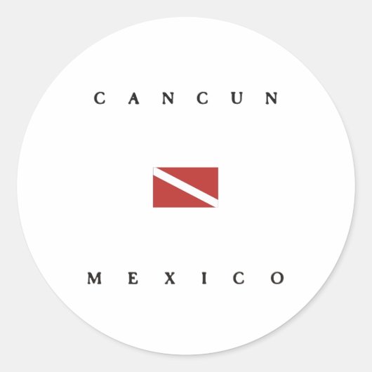 Cancun Mexico duikvlag Ronde Sticker (Voorkant)