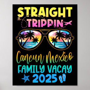 Cancun Mexico Familie Vakantie 2025 Recht Poster