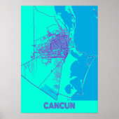 Cancun - Mexico Galaxy City Map Poster (Voorkant)