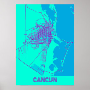 Cancun - Mexico Galaxy City Map Poster