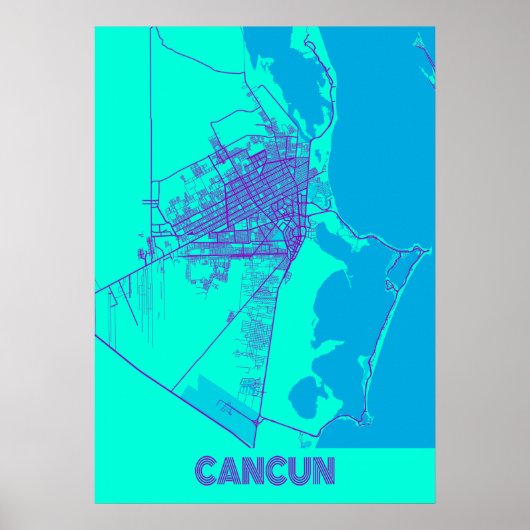 Cancun - Mexico Galaxy City Map Poster (Voorkant)