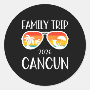 Cancun Mexico Gezinsreis 2026 Weekend Vakantie Ma Ronde Sticker