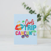 Cancun Mexico Girls trip Colorful Briefkaart (Staand voorkant)