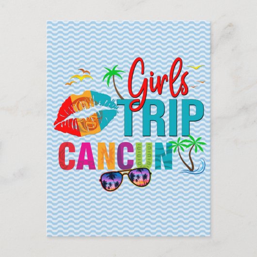 Cancun Mexico Girls trip Colorful Briefkaart (Voorkant)