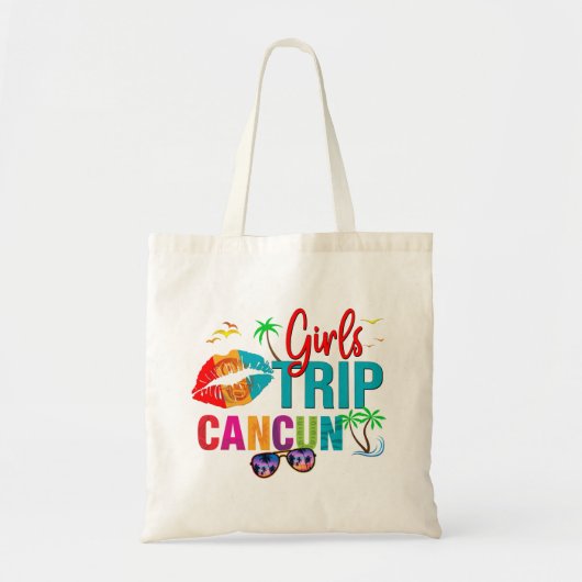 Cancun Mexico Girls Trip Colorful Vacations Group Tote Bag (Voorkant)