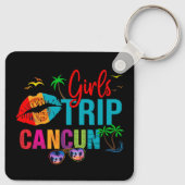 Cancun Mexico Girls trip Colorful Vacations Sleutelhanger (Achterkant)