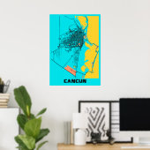 Cancun - Mexico Gloria City Map Poster (Thuiskantoor)