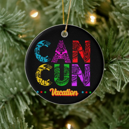 Cancun Mexico Group Vacation Adventure Keramisch Ornament (Boom)