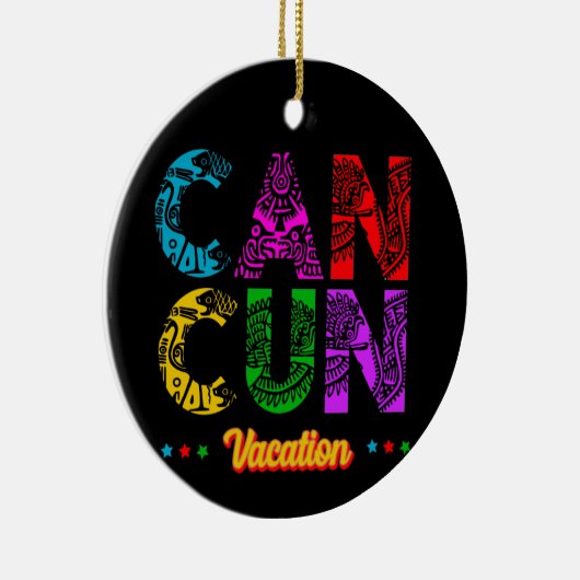 Cancun Mexico Group Vacation Adventure Keramisch Ornament (Rechts)