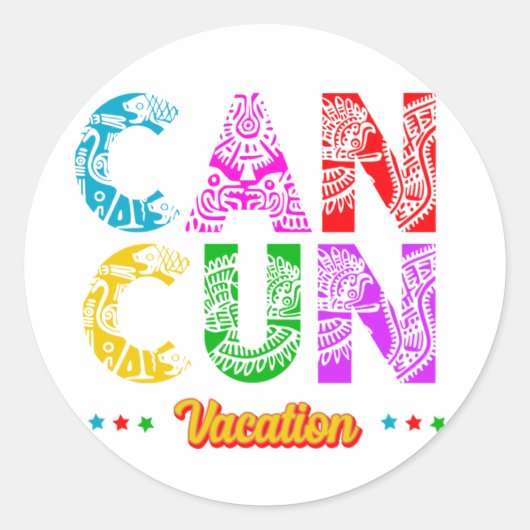 Cancun Mexico Group Vacation Adventure Ronde Sticker (Voorkant)