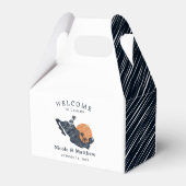 Cancun Mexico kaart Marine minimalistische bruilof Bedankdoosjes (Achterkant)