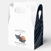 Cancun Mexico kaart Marine minimalistische bruilof Bedankdoosjes (Geopend)