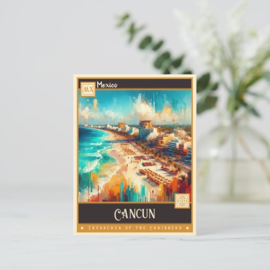 Cancun, Mexico | Klassiek schilderij Briefkaart (Staand voorkant)