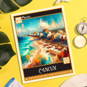 Cancun, Mexico | Klassiek schilderij Briefkaart