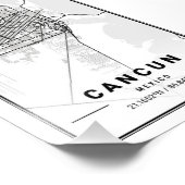 Cancun - Mexico Ligth City Map Foto Afdruk (Hoek)