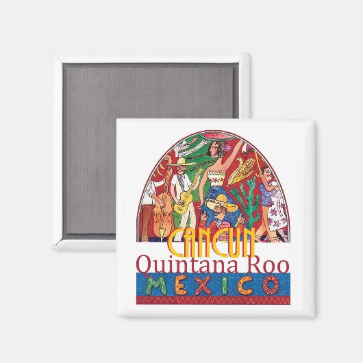 CANCUN Mexico Magneet (Voorkant / Achterkant)