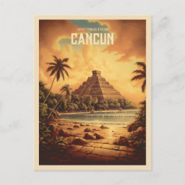  Cancun Mexico Mayan Ruins Beach Travel Briefkaart