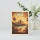  Cancun Mexico Mayan Ruins Beach Travel Briefkaart (Staand voorkant)