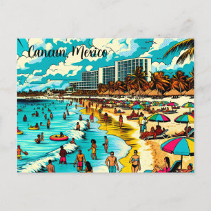 Cancun, Mexico met een Pop Art-sfeer Briefkaart