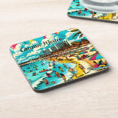 Cancun, Mexico met een Pop Art Vibe Bier Onderzetter (Linkerzijde)