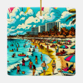 Cancun, Mexico met een Pop Art Vibe Keramisch Ornament (Achterkant)