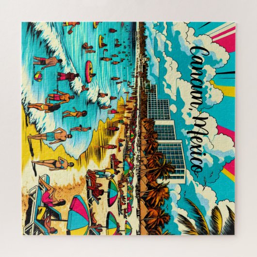 Cancun, Mexico met een Pop Art Vibe Legpuzzel (Horizontaal)