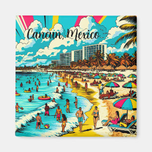 Cancun, Mexico met een Pop Art Vibe Magneet
