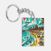 Cancun, Mexico met een Pop Art Vibe Sleutelhanger (Voorkant Links)
