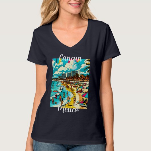 Cancun, Mexico met een Pop Art Vibe T-shirt (Voorkant)