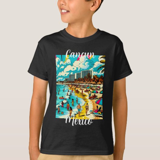 Cancun, Mexico met een Pop Art Vibe T-shirt (Voorkant)