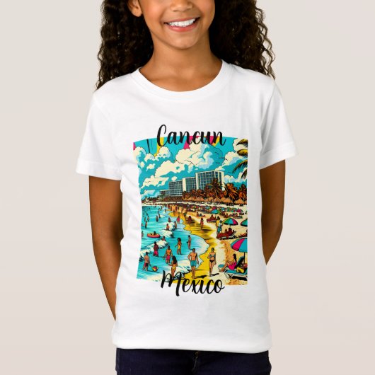 Cancun, Mexico met een Pop Art Vibe T-shirt (Voorkant)