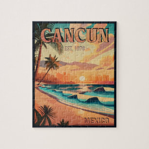 Cancún Mexico Palm Tree Vintage reissouvenir Legpuzzel