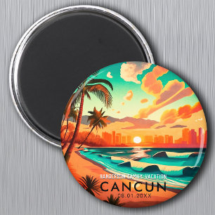 Cancún Mexico Palm Tree Vintage reissouvenir Magneet