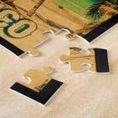 Cancun Mexico Palm Tree Vintage Travel Souvenir Legpuzzel (Zijkant)