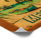 Cancun Mexico Palm Tree Vintage Travel Souvenir Poster (Hoek)