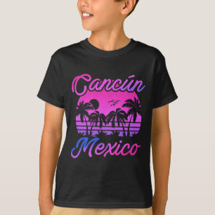 Cancun Mexico Palm Trees Vintage Travel Souvenirs T-shirt
