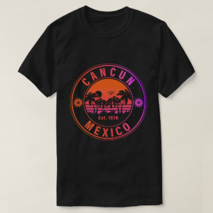 Cancun Mexico Palm Trees Vintage Travel Souvenirs T-shirt