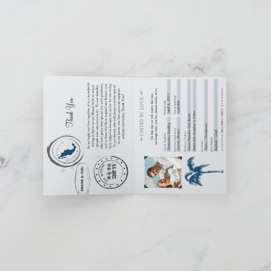 Cancun Mexico Paspoort Trouw Uitnodiging (Binnen)