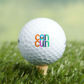 Cancun Mexico Pop Art Letters Golfballen (Insitu Shirt)