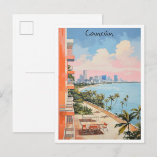 Cancun Mexico Reizen Stad Esthetiek Briefkaart